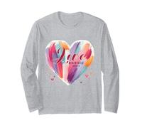 Christian Love Never Fails Bibbia Verse Heart Maglia a Manica