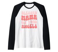 Christian Mothers Day Blessed Mama of Two Angels Maglia con Maniche Raglan