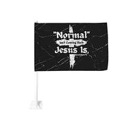 Christian Normal Isn't Coming Back Jesus Is Gift Bandiera per auto 12x18 Bandiere per auto per finestre Decorazione per finestrini auto, Bandiere impermeabili per finestrini auto Bandiera con clip pe