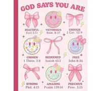Christian Notebook: Coquette Pink Bow, for Writing, Prayer Journal for Woman, 7.5x9.25", 120 pages