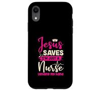 Christian Nurse Gesù salva sono solo un'infermiera che presta la mia mano Custodia per iPhone XR