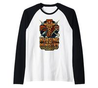 Christian Nurse Nursing Is My Ministry Bibbia Verse Citazione Maglia con Maniche Raglan