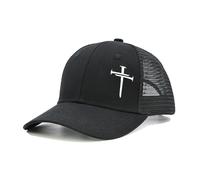 Christian Pastor Trucker Cap Regalo per uomo e donna, cappello da baseball ricamato con croce di Gesù, Taglia unica