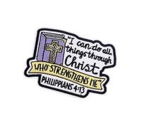 Christian Patch - Applicazione religiosa ricamata per giacche, Cross Patch Ferro sulla decorazione di abbigliamento | Patchwrk ispiratore per zaini, cucire il simbolo di jeans, felpa con cappuccio, dy