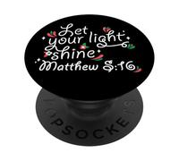 Christian Pop Socket - Let Your Light Shine (Matthew 5:16) PopSockets PopGrip Adesivo