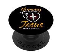 Christian Pop Socket - Nursing In My Veins Jesus In My Heart PopSockets PopGrip Adesivo