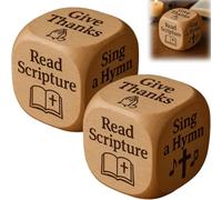 Christian Prayer Dice, Enhance Your Spiritual Journey with Our Christian Prayer Dice, Inspirational Beautifully Crafted Wooden Dices, Encouragement Gift for Family, Church(2PCS)