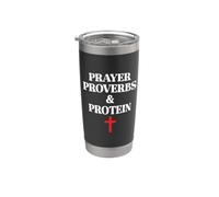 Christian Prayer Proverbs Protein Shakes Jesus Weights Faith Bicchiere termico in acciaio inox doppia parete