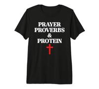 Christian Prayer Proverbs Protein Shakes Jesus Weights Faith Maglietta Premium