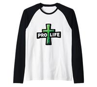 Christian PRO Life Cross Attivista Credente Gesù Cristo Dio Maglia con Maniche Raglan