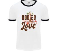 Christian Rooted In Love Cristianesimo Gesù Uomo Ringer T-Shirt