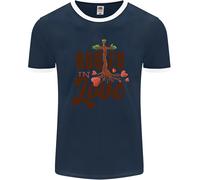Christian Rooted In Love Cristianesimo Gesù Uomo Ringer T-Shirt FotL