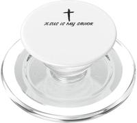 Christian Scratch Minimal Religious Faith Jesus is my Savior PopSockets PopGrip per MagSafe