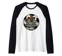 Christian Soccer Bibbia Versetto Citazione Filippesi 4:13 Calcio Maglia con Maniche Raglan