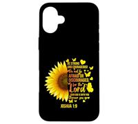 Christian Sunflower Joshua 1:9 Versetto biblico, Girls Pretty Custodia per iPhone 16 Plus
