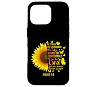 Christian Sunflower Joshua 1:9 Versetto biblico, Girls Pretty Custodia per iPhone 16 Pro