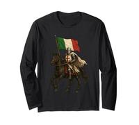 Christian Templar Knight with Italy Flag - Catholic Maglia a Manica