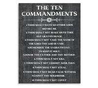 Christian Ten Commandments Poster Bible Verse Wall Art Religious Scripture Print for Home Decor Church Classroom Inspirational Gift(Framed,08x12inch(20x30cm))