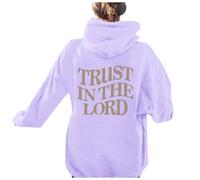 Christian Trust In The Lord Felpe con cappuccio da donna Grafica Comfort Gesù gotico con cappuccio Vestiti Pregare il Signore Vestibilità ampia Manica Lunga Felpe con cappuccio Moda College Dio