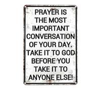 Christian Wall Decor, Vintage Metal Sign, 8x12 Inches Prayer with Rustic Design, Faith Wall Art with Classic Style, Decorative Metal Panel with Uplifting Message, Home Accent for Daily Use