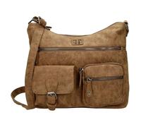 Christian Wippermann Borsa a tracolla da donna XL, grande, resistente, impermeabile, effetto pelle PU, molti scomparti e due - 30 x 26 x 12 cm, tracolla 155 cm, borsa da donna, marrone chiaro, 30 x 26