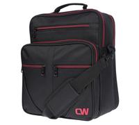 Christian Wippermann Grande borsa da uomo per assistenti di volo, borsa a tracolla da lavoro, in formato verticale, nero, rosso, Nero , L
