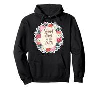 Christian Woman Bibbia Verso Citazione Stand Firm in The Faith Felpa con Cappuccio