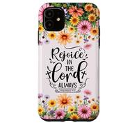 Christian Women Bible Psalm Faith Rejoice In the Lord 4:4 Custodia per iPhone 11