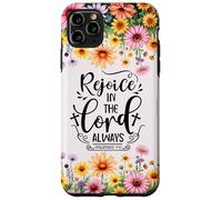 Christian Women Bible Psalm Faith Rejoice In the Lord 4:4 Custodia per iPhone 11 Pro Max
