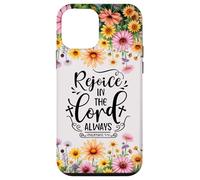 Christian Women Bible Psalm Faith Rejoice In the Lord 4:4 Custodia per iPhone 12 mini