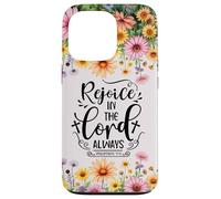 Christian Women Bible Psalm Faith Rejoice In the Lord 4:4 Custodia per iPhone 13 Pro