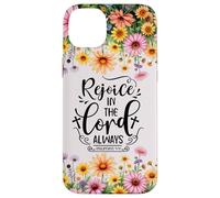 Christian Women Bible Psalm Faith Rejoice In the Lord 4:4 Custodia per iPhone 14 Plus