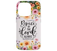 Christian Women Bible Psalm Faith Rejoice In the Lord 4:4 Custodia per iPhone 14 Pro