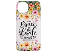 Christian Women Bible Psalm Faith Rejoice In the Lord 4:4 Custodia per iPhone 15 Plus