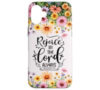 Christian Women Bible Psalm Faith Rejoice In the Lord 4:4 Custodia per iPhone 16 Plus