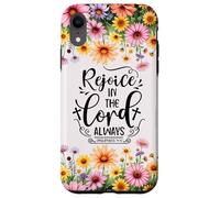 Christian Women Bible Psalm Faith Rejoice In the Lord 4:4 Custodia per iPhone XR
