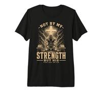 Christian Workout Not By My Strength But His Men's Gym Maglietta Premium