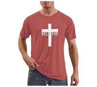 Christianity T Shirt per gli uomini Magliette Traspiranti Girocollo Casual Regular Fit Basic Top Plain Soft Sport Abbigliamento maschile, #02-06, S