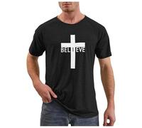 Christianity T Shirt per gli uomini Magliette Traspiranti Girocollo Casual Regular Fit Basic Top Plain Soft Sport Abbigliamento maschile, #02-01, M
