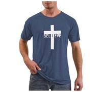Christianity T Shirt per gli uomini Magliette Traspiranti Girocollo Casual Regular Fit Basic Top Plain Soft Sport Abbigliamento maschile, #02-02, M