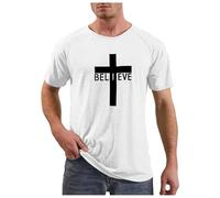 Christianity T Shirt per gli uomini Magliette Traspiranti Girocollo Casual Regular Fit Basic Top Plain Soft Sport Abbigliamento maschile, #02-08, 3XL