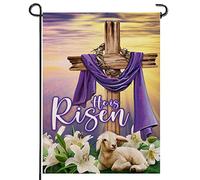 Christianty Easter He Is Risen Bandiere Verticale Colore Vivido Flag Resistente Alle Intemperie Bandiere Per Interno Feste Esterno 30X45Cm