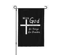 Christianty Faith Jesus-With God All Things Are Possible Bandiera All'Aperto Moda Bandiera Da Cortile Doppia Faccia Bandiere Da Cortile Per Interni Festival Decorazione 30X45cm