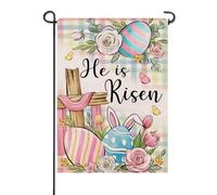 Christianty He Is Risen Easter Eggs Bandiere Durevole Bandiere Verticale Colore Vivido Bandiera Per Interno Festival Esterno 30X45Cm