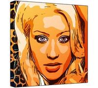 Christina Aguilera - Stampa Pop Art (Multicolore) 30 x 30 x 2,5 cm di profondità Box Canvas