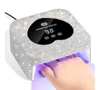 CHRISTINE SHELLY - Lampada per unghie in gel da 48 W, con display, sensore auto e 3 impostazioni timer, luce per unghie per principianti, fai da te, strass scintillanti