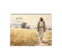 Christlicher Planer 2026 - Organizer annuale da parete, design del calendario da appendere, layout a tema ispirato alla fede, costruzione in carta di alta qualità | Struttura ordinata della data