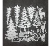 [Christmas] 1 pezzo Tagli in metallo a forma di tree di Natale, stencil di alberi di montagna e foresta, pianta a pino, M Plant Die da taglio natalizio per vacanze DIY Scrapbook, carta fotografica gof