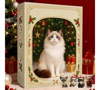 Christmas 2025 2D Acrylic Cat Pendants - Advent Cat Calendar | 24-Day Cute 2D Pendant Charm Countdown | Decorative Kitten Ornament for Pet Lovers, Collectors, Kids, Indoor Outdoor Window Door