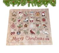 Christmas 2025 | Simply Make Cross Kit | Festive Stamped Needle Point Set for Kids Adults Beginners Living Room Bedroom Window Door Fireplace Office